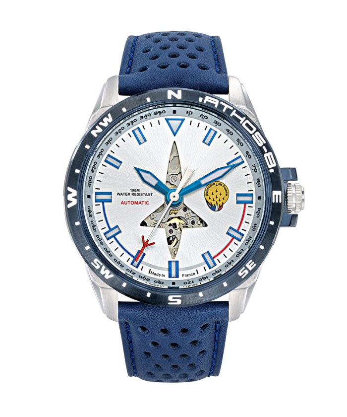 Montre ATHOS 8 - Cuir bleu